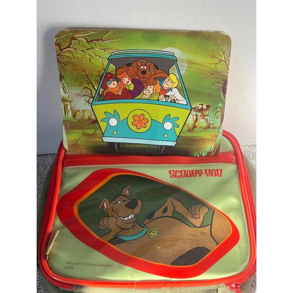 Scooby Doo Lunch Box Bag Green Red Cartoon Retro Vintage Kids‎ School Travel